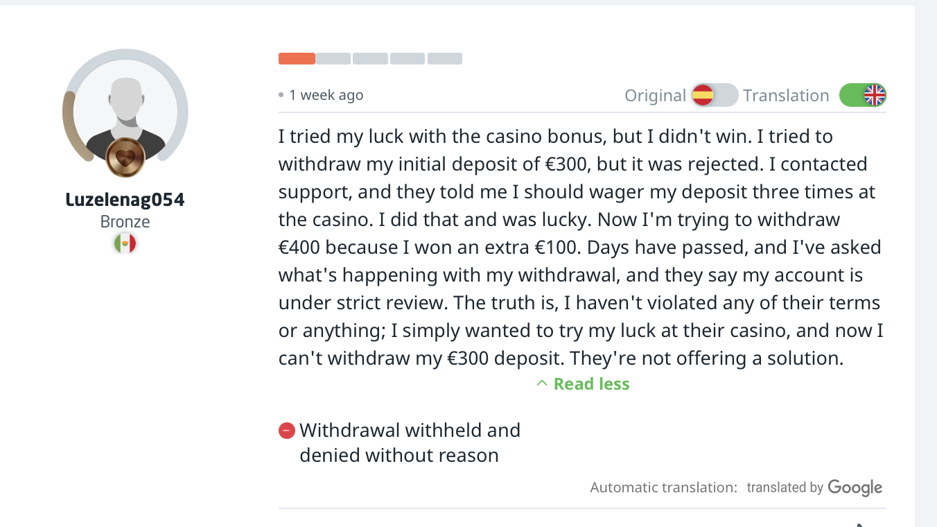 Fugu Casino negative AskGamblers Auszahlungsprobleme Bewertung